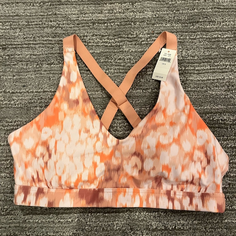 Aerie Orange and Pink Criss-Cross Bra
